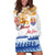 Personalised Hawaiki Nui Va'a French Polynesian Pattern Hoodie Dress White Color