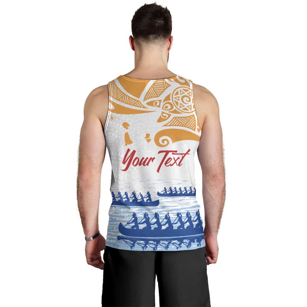Personalised Hawaiki Nui Va'a French Polynesian Pattern Men Tank Top White Color