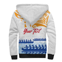 Personalised Hawaiki Nui Va'a French Polynesian Pattern Sherpa Hoodie White Color