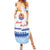 Personalised Hawaiki Nui Va'a French Polynesian Pattern Summer Maxi Dress White Color