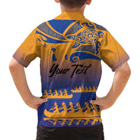 Personalised Hawaiki Nui Va'a French Polynesian Pattern Family Matching Summer Maxi Dress and Hawaiian Shirt Sunset Color LT03 - Polynesian Pride