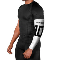 Custom Rugby Fiji Arm Sleeves Fijian Masi Tribal Sporty Style White Color - Polynesian Pride