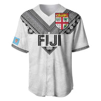Custom Rugby Fiji Baseball Jersey Fijian Masi Tribal Sporty Style White Color LT03 White - Polynesian Pride