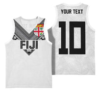 Custom Rugby Fiji Basketball Jersey Fijian Masi Tribal Sporty Style White Color LT03 - Polynesian Pride