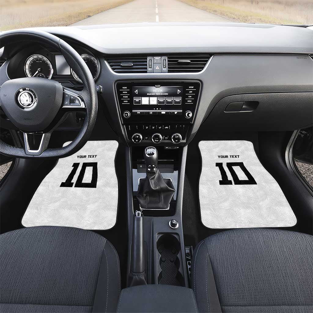 Rugby Fiji Car Mats Fijian Masi Tribal Sporty Style White Color - Polynesian Pride