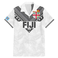 Custom Rugby Fiji Family Matching Mermaid Dress and Hawaiian Shirt Fijian Masi Tribal Sporty Style White Color - Polynesian Pride