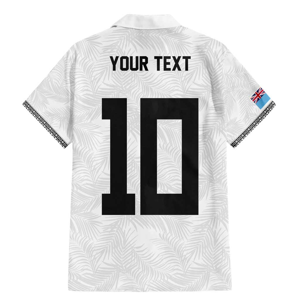 Custom Rugby Fiji Family Matching Mermaid Dress and Hawaiian Shirt Fijian Masi Tribal Sporty Style White Color - Polynesian Pride