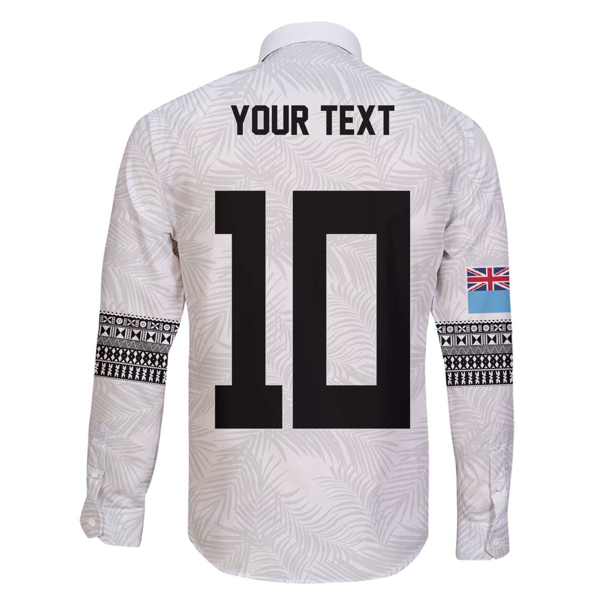 Custom Rugby Fiji Family Matching Off The Shoulder Long Sleeve Dress and Hawaiian Shirt Fijian Masi Tribal Sporty Style White Color - Polynesian Pride