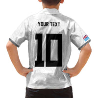 Custom Rugby Fiji Family Matching Puletasi and Hawaiian Shirt Fijian Masi Tribal Sporty Style White Color - Polynesian Pride