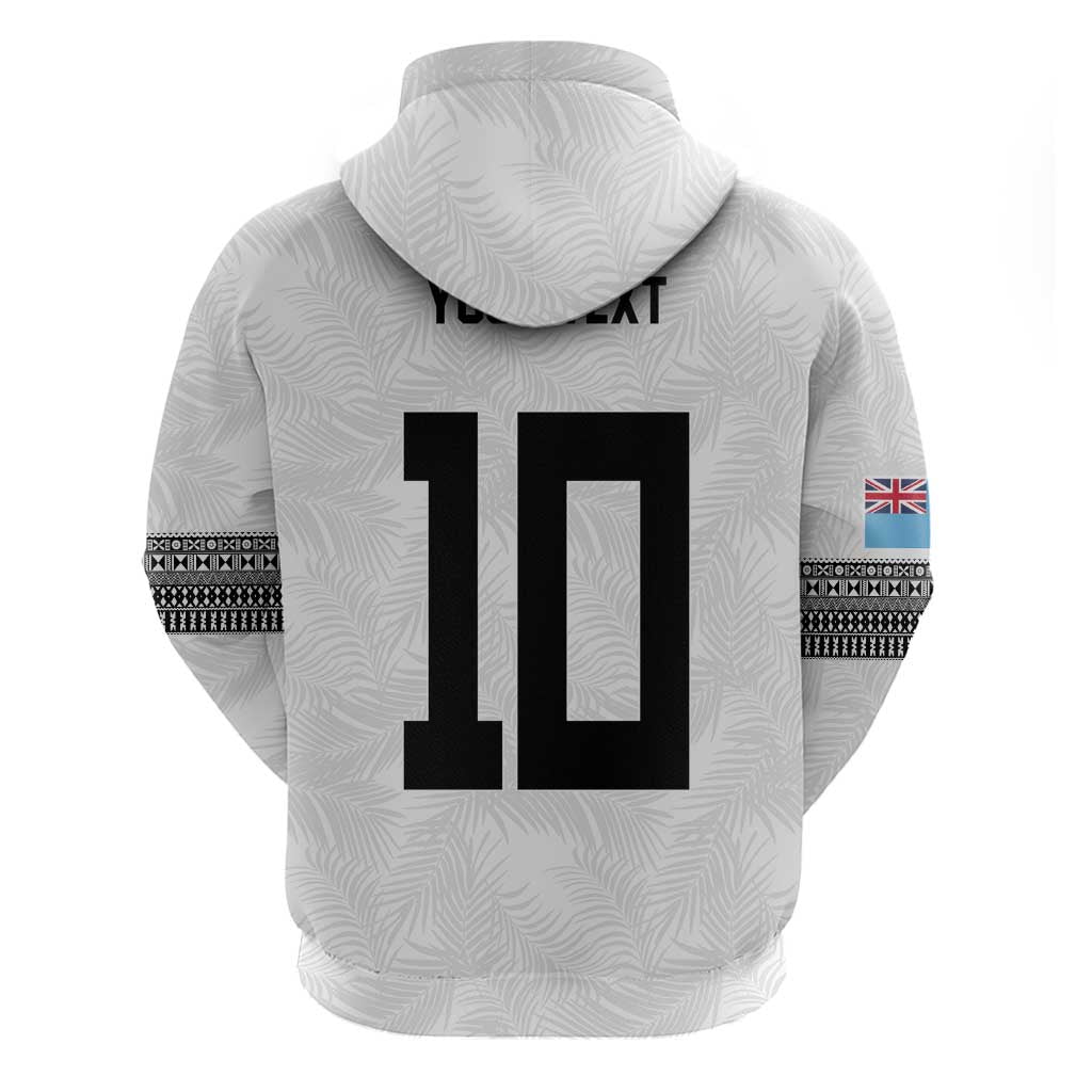 Custom Rugby Fiji Hoodie Fijian Masi Tribal Sporty Style White Color - Polynesian Pride