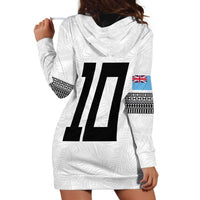 Custom Rugby Fiji Hoodie Dress Fijian Masi Tribal Sporty Style White Color - Polynesian Pride