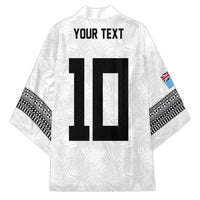 Custom Rugby Fiji Kimono Fijian Masi Tribal Sporty Style White Color - Polynesian Pride