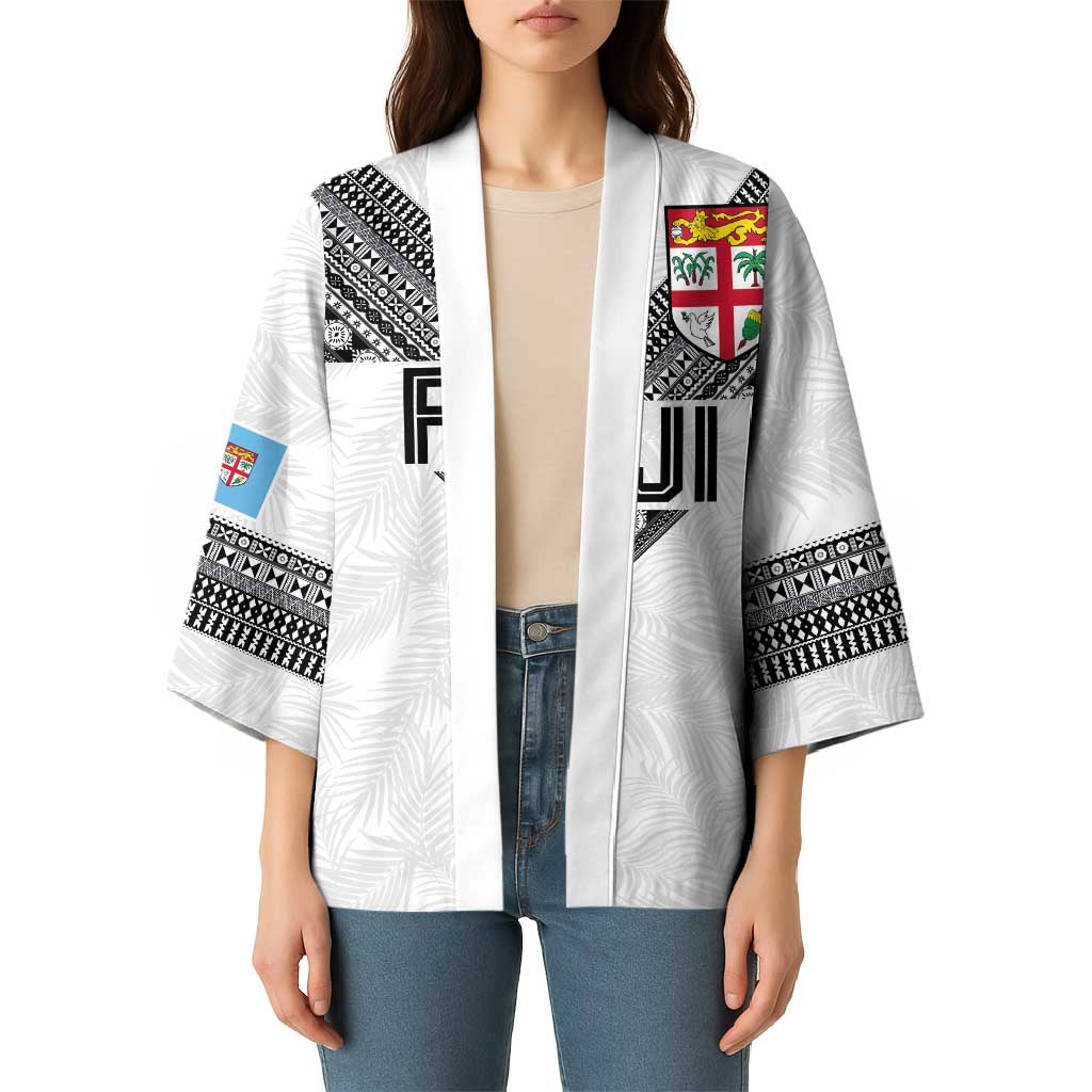 Custom Rugby Fiji Kimono Fijian Masi Tribal Sporty Style White Color - Polynesian Pride