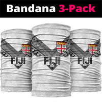 Rugby Fiji Neck Gaiter Fijian Masi Tribal Sporty Style White Color LT03 package One Size: 25*50cm White - Polynesian Pride