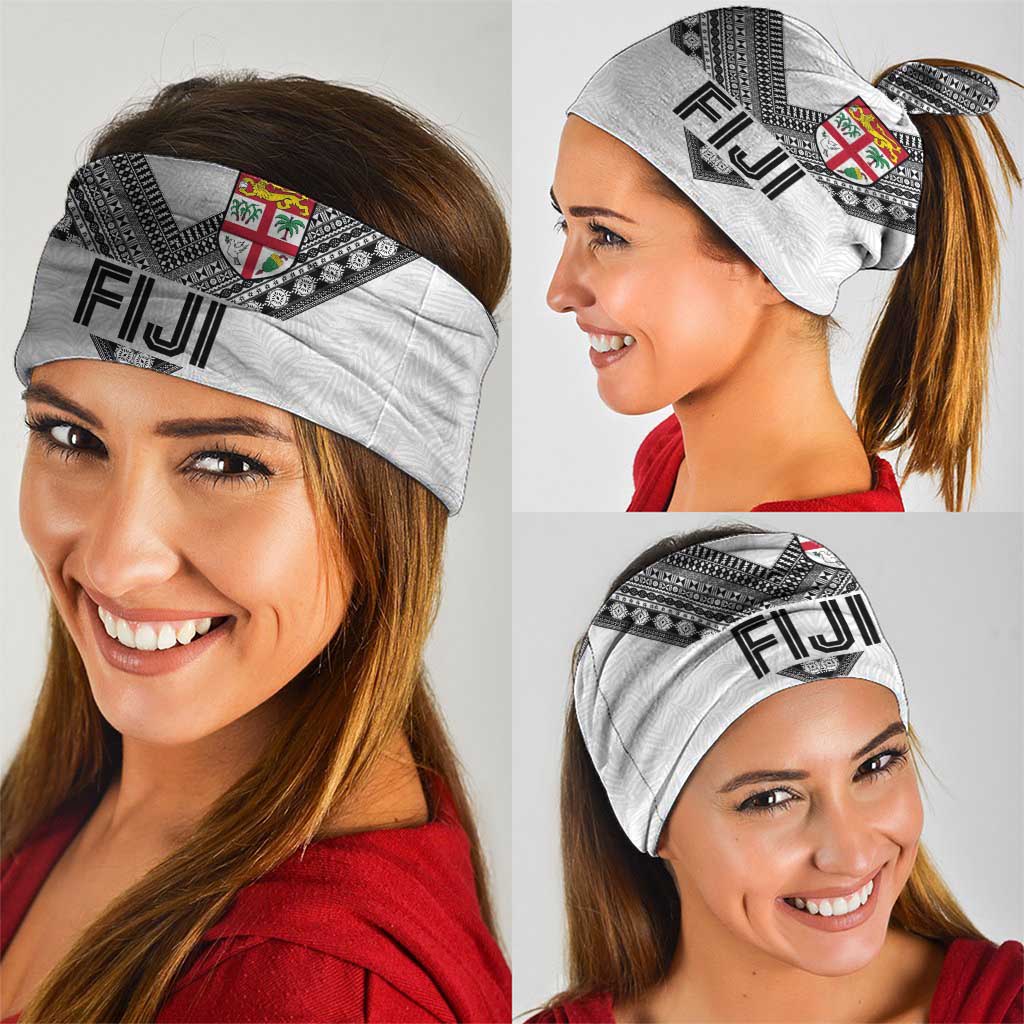 Rugby Fiji Neck Gaiter Fijian Masi Tribal Sporty Style White Color LT03 - Polynesian Pride