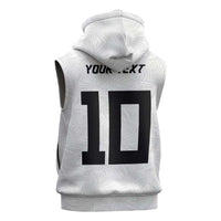 Custom Rugby Fiji Sleeveless Zip Hoodie Fijian Masi Tribal Sporty Style White Color - Polynesian Pride