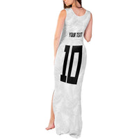 Custom Rugby Fiji Tank Maxi Dress Fijian Masi Tribal Sporty Style White Color - Polynesian Pride
