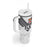 Custom Rugby Fiji Tumbler With Handle Fijian Masi Tribal Sporty Style White Color - Polynesian Pride