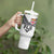 Custom Rugby Fiji Tumbler With Handle Fijian Masi Tribal Sporty Style White Color - Polynesian Pride