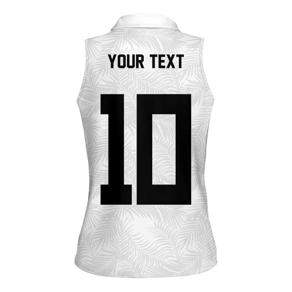 Custom Rugby Fiji Women Sleeveless Polo Shirt Fijian Masi Tribal Sporty Style White Color - Polynesian Pride