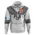 Custom Rugby Fiji Zip Hoodie Fijian Masi Tribal Sporty Style White Color - Polynesian Pride