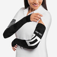 Custom Rugby Fiji Arm Sleeves Fijian Masi Tribal Sporty Style Black Color - Polynesian Pride