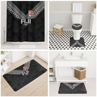 Rugby Fiji Bathroom Set Fijian Masi Tribal Sporty Style Black Color - Polynesian Pride