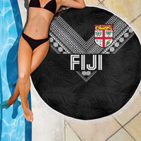 Rugby Fiji Beach Blanket Fijian Masi Tribal Sporty Style Black Color - Polynesian Pride