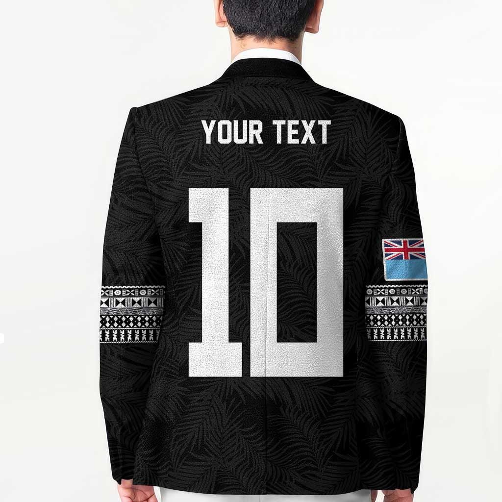 Custom Rugby Fiji Blazer Fijian Masi Tribal Sporty Style Black Color - Polynesian Pride