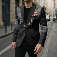 Custom Rugby Fiji Blazer Fijian Masi Tribal Sporty Style Black Color - Polynesian Pride