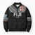 Custom Rugby Fiji Bomber Puffer Jacket Fijian Masi Tribal Sporty Style Black Color - Polynesian Pride