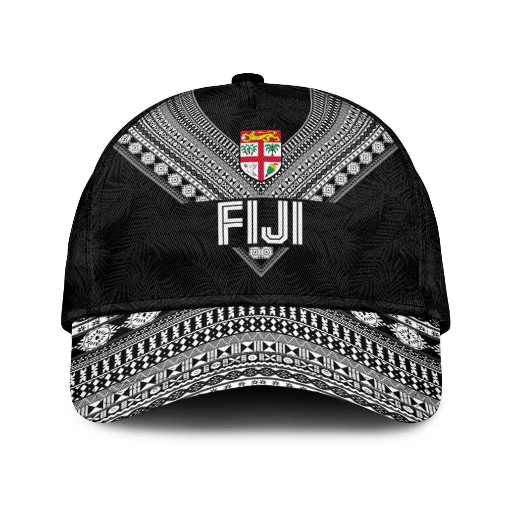 Rugby Fiji Classic Cap Fijian Masi Tribal Sporty Style Black Color - Polynesian Pride