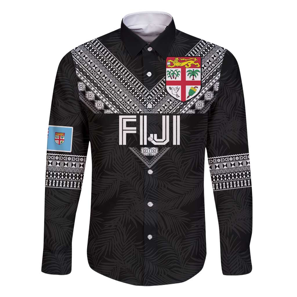 Custom Rugby Fiji Family Matching Short Sleeve Bodycon Dress and Hawaiian Shirt Fijian Masi Tribal Sporty Style Black Color - Polynesian Pride