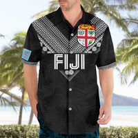 Custom Rugby Fiji Hawaiian Shirt Fijian Masi Tribal Sporty Style Black Color LT03 - Polynesian Pride