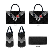 Rugby Fiji Leather Bag Fijian Masi Tribal Sporty Style Black Color LT03 - Polynesian Pride
