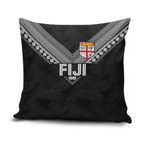 Rugby Fiji Pillow Cover Fijian Masi Tribal Sporty Style Black Color LT03 Black - Polynesian Pride