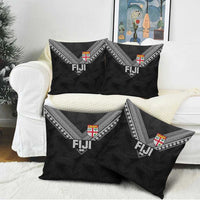 Rugby Fiji Pillow Cover Fijian Masi Tribal Sporty Style Black Color LT03 - Polynesian Pride
