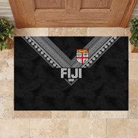 Rugby Fiji Rubber Doormat Fijian Masi Tribal Sporty Style Black Color - Polynesian Pride