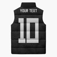 Custom Rugby Fiji Sleeveless Puffer Jacket Fijian Masi Tribal Sporty Style Black Color LT03 - Polynesian Pride