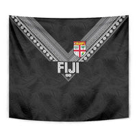 Rugby Fiji Tapestry Fijian Masi Tribal Sporty Style Black Color LT03 - Polynesian Pride