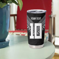 Custom Rugby Fiji Tumbler Cup Fijian Masi Tribal Sporty Style Black Color LT03 - Polynesian Pride