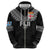 Custom Rugby Fiji Zip Hoodie Fijian Masi Tribal Sporty Style Black Color - Polynesian Pride