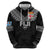 Custom Rugby Fiji Zip Hoodie Fijian Masi Tribal Sporty Style Black Color - Polynesian Pride