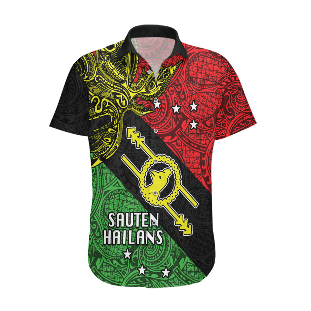 Personalised Papua New Guinea Southern Highlands Province Hawaiian Shirt PNG Birds Of Paradise Polynesian Arty Style LT03 Black - Polynesian Pride