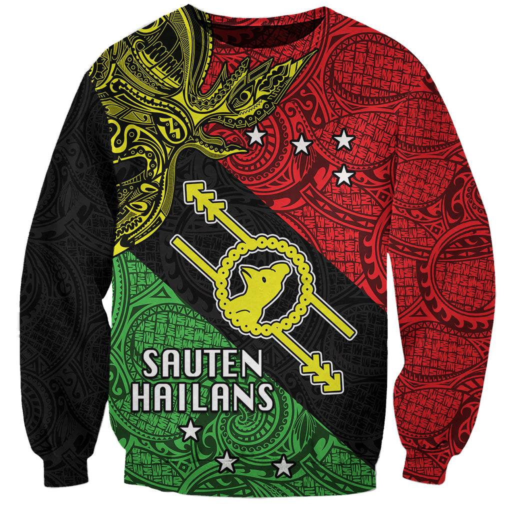 Personalised Papua New Guinea Southern Highlands Province Sweatshirt PNG Birds Of Paradise Polynesian Arty Style LT03 Unisex Black - Polynesian Pride