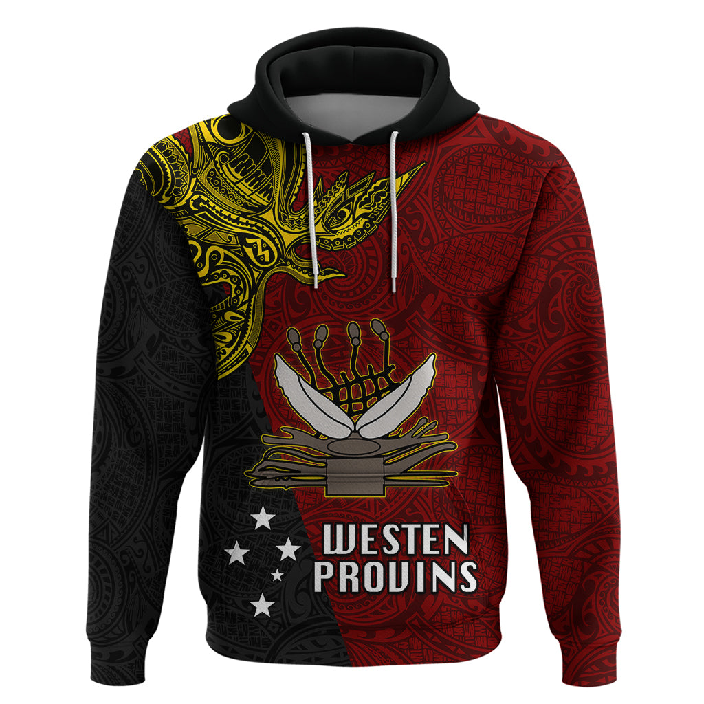 Papua New Guinea Western Province Hoodie PNG Birds Of Paradise Polynesian Arty Style LT03 Red - Polynesian Pride