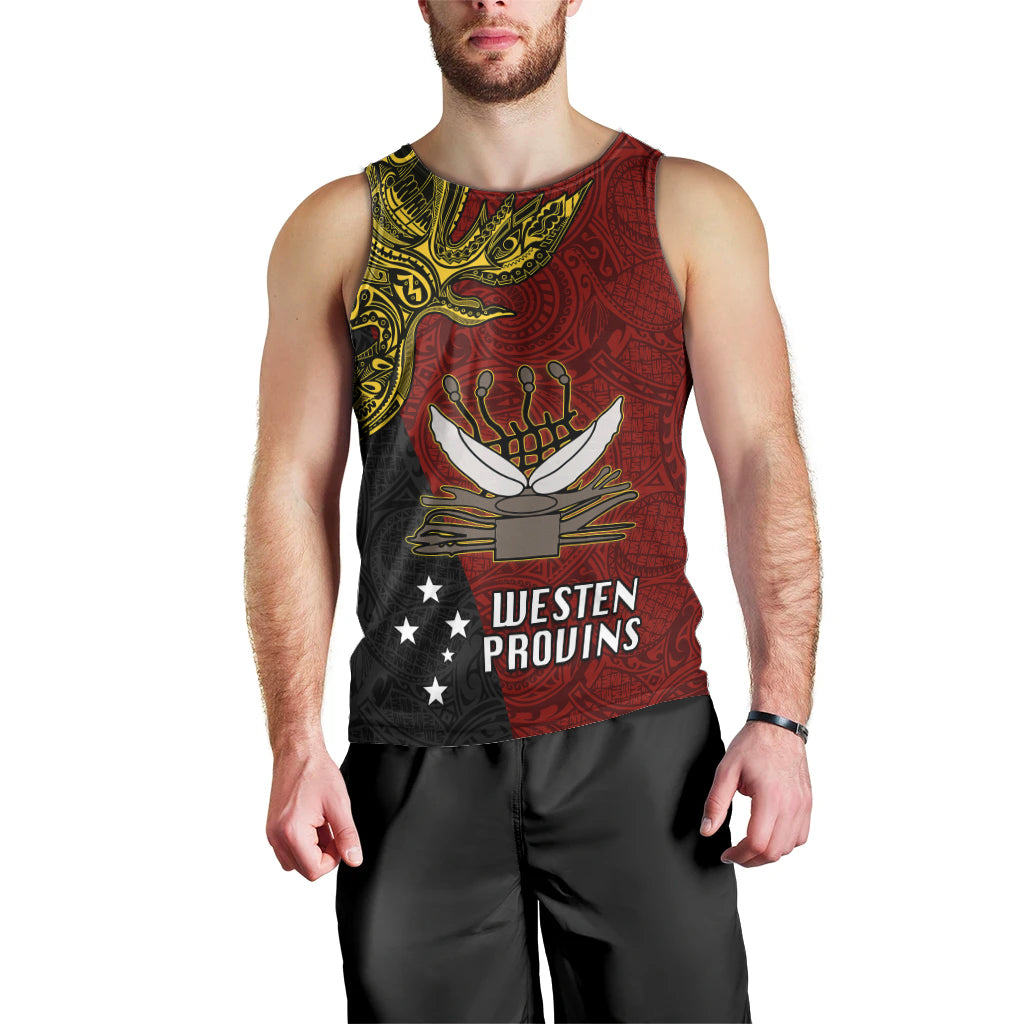 Papua New Guinea Western Province Men Tank Top PNG Birds Of Paradise Polynesian Arty Style LT03 - Polynesian Pride