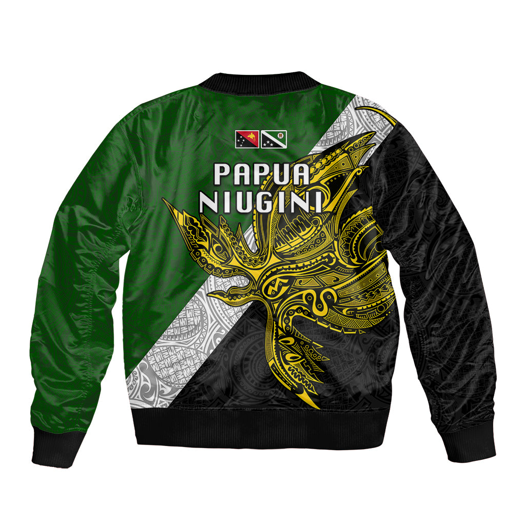 Papua New Guinea Western Highlands Province Bomber Jacket PNG Birds Of Paradise Polynesian Arty Style LT03 - Polynesian Pride