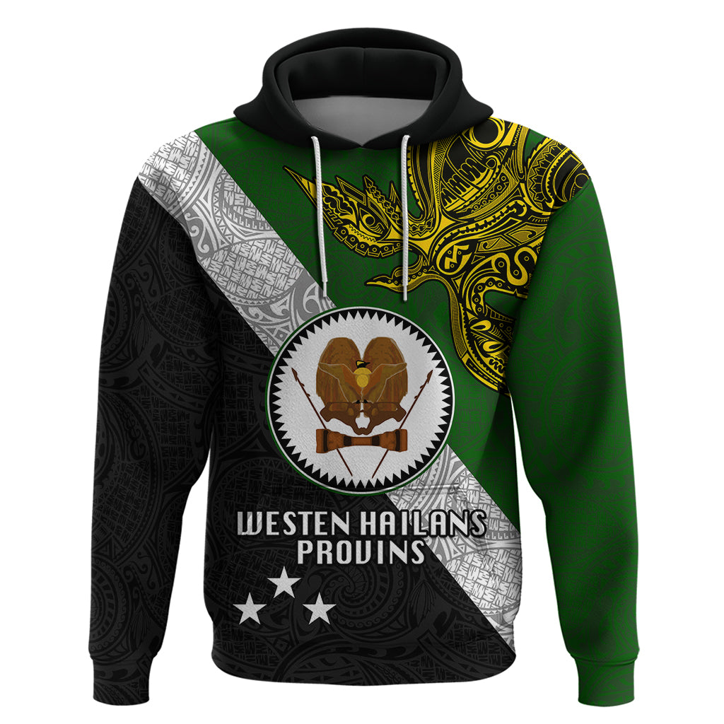 Papua New Guinea Western Highlands Province Hoodie PNG Birds Of Paradise Polynesian Arty Style LT03 Green - Polynesian Pride