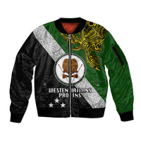 Papua New Guinea Western Highlands Province Sleeve Zip Bomber Jacket PNG Birds Of Paradise Polynesian Arty Style LT03 Unisex Green - Polynesian Pride